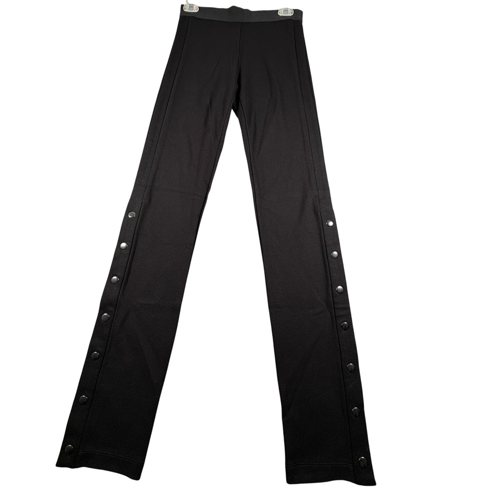 Bobby Black Snap Button Leggings High Rise Pants S